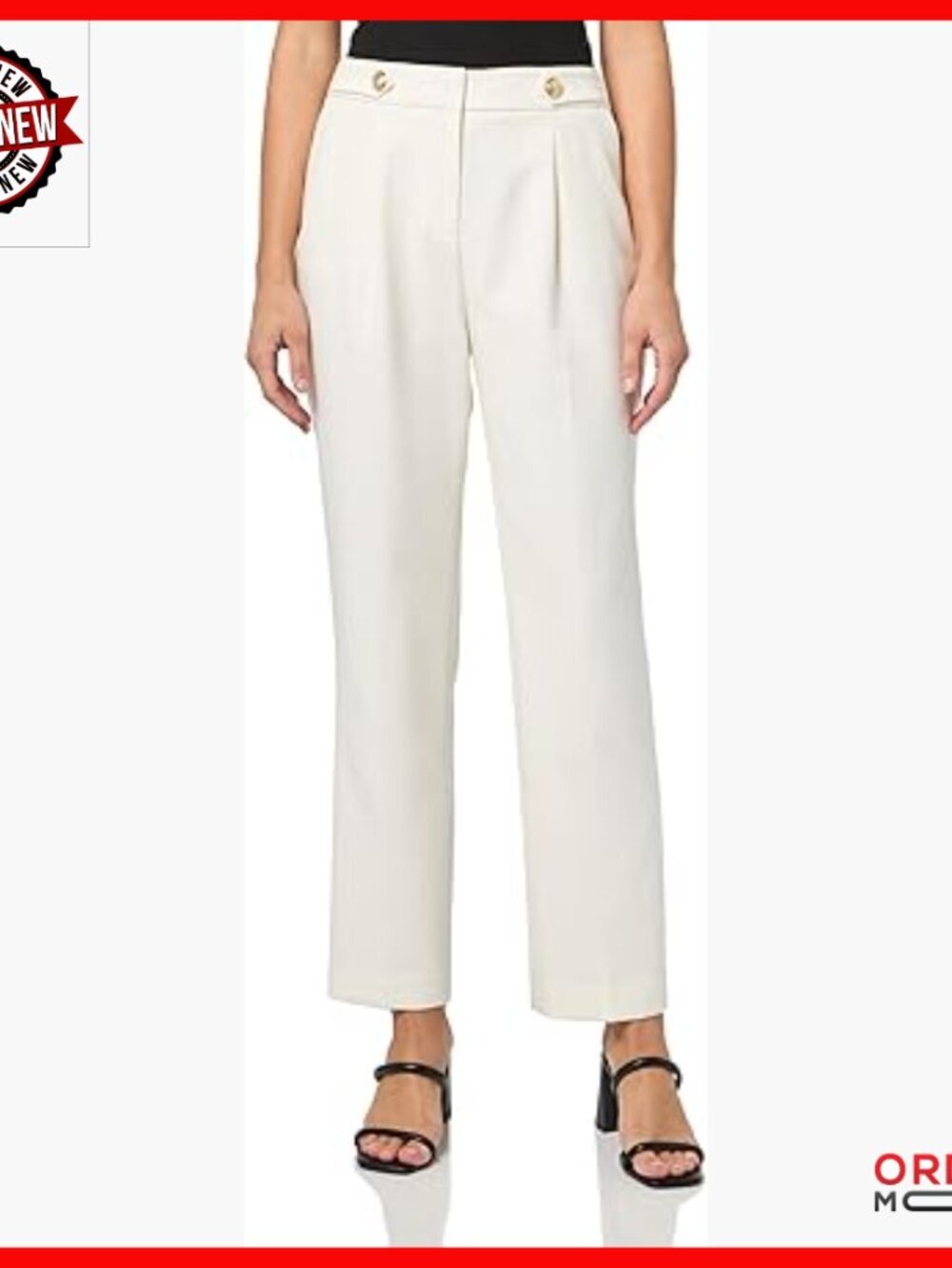 High Rise Straight Leg Ankle Pants for Work Professional Tailored Fit